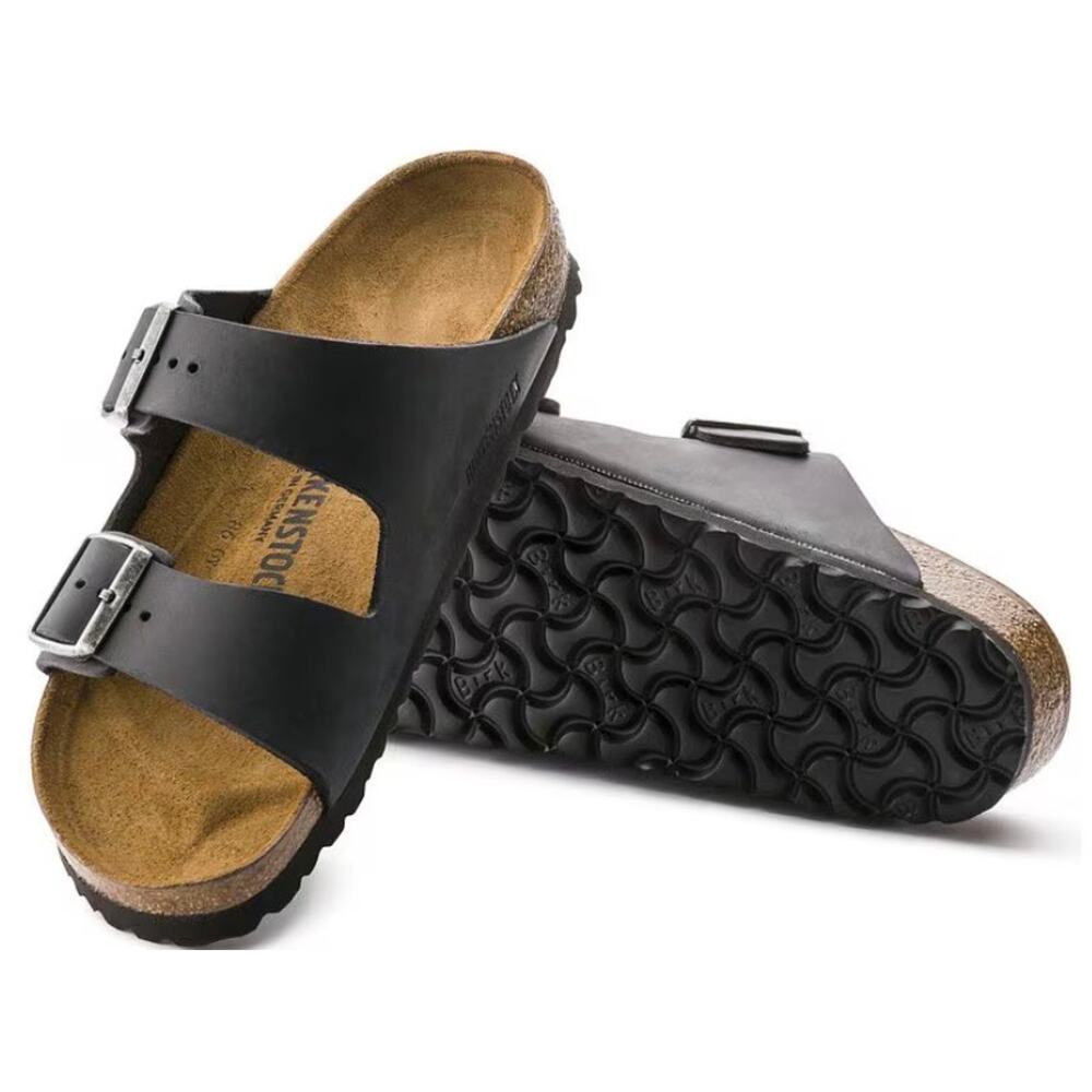 NWT/NIB Birkenstock Arizona Oiled Leather Black EU 38/L 7-7.5/M 5-5.5
